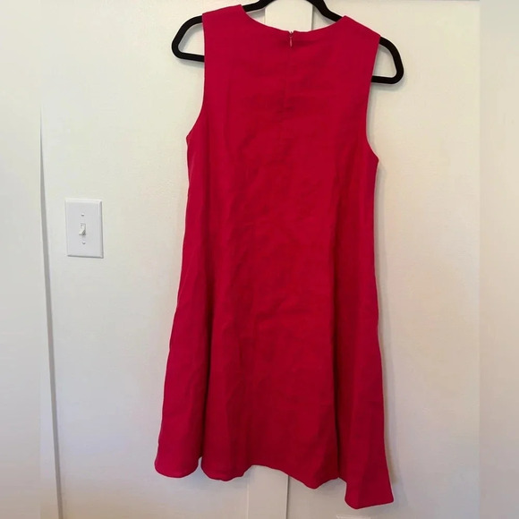 Maeve from Anthropologie Melbourne Hot Pink 100% Linen Swing Dress Size Small - Picture 3 of 8